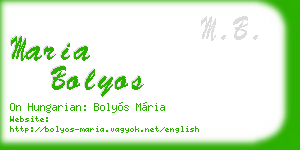 maria bolyos business card